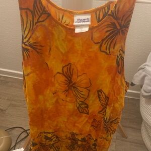 Beach Cabana Orange Floral Dress